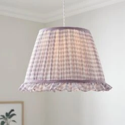 Carys Frilled Gingham Lamp Shade -Dunelm Cheap Lighting Store 30923637