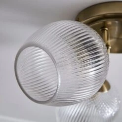 Cassia Ribbed 3 Light Semi Flush Ceiling Light -Dunelm Cheap Lighting Store 30923689 alt03