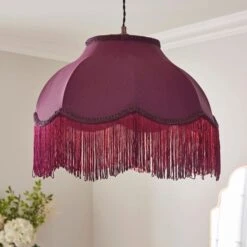 Carmona Fringed Satin Lamp Shade 28 Carmona Fringed Satin Lamp Shade -Dunelm Cheap Lighting Store 30923735