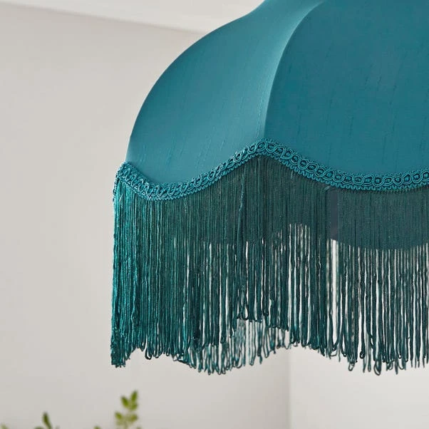 Carmona Fringed Satin Lamp Shade 11 Carmona Fringed Satin Lamp Shade - Image 11