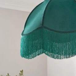 Carmona Fringed Velvet Lamp Shade -Dunelm Cheap Lighting Store 30923741 alt02