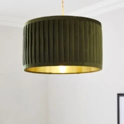 Sawyer Pleated Velvet Drum Lamp Shade -Dunelm Cheap Lighting Store 30923796