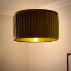 Sawyer Pleated Velvet Drum Lamp Shade -Dunelm Cheap Lighting Store 30923796 alt01