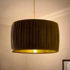 Sawyer Pleated Velvet Drum Lamp Shade -Dunelm Cheap Lighting Store 30923797 alt02