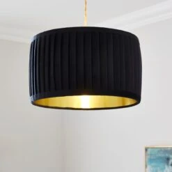Sawyer Pleated Velvet Drum Lamp Shade -Dunelm Cheap Lighting Store 30923799