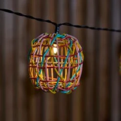 Rattan Woven 10 LED Indoor Outdoor Solar String Lights -Dunelm Cheap Lighting Store 30925558 alt02