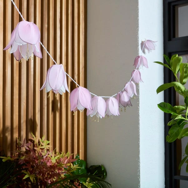 Fabric Flowers 10 LED Indoor Outdoor Solar String Lights 1 Fabric Flowers 10 LED Indoor Outdoor Solar String Lights