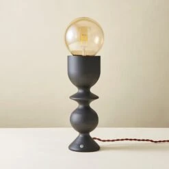 Organic Black Metal Table Lamp -Dunelm Cheap Lighting Store 30934746 alt02