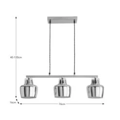 Auburn Modern 3 Light Adjustable Diner Ceiling Light -Dunelm Cheap Lighting Store 30968669 alt08